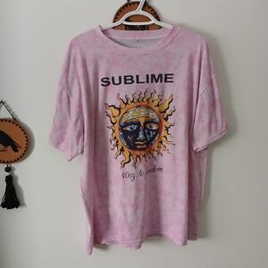 Sublime Pink Tye Dye Graphic T-Shirt
